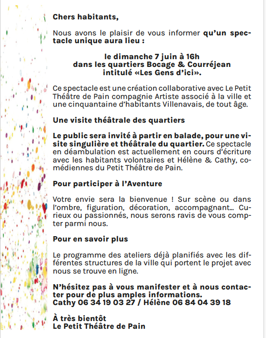 Invitation "Les Gens d'Ici" dim 07 juin 2026